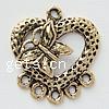 Zinc Alloy Chandelier Components, Heart, plated, 1/5 loop Approx 1mm 