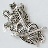 Musical Instrument Shaped Zinc Alloy Pendants, plated Approx 1mm 