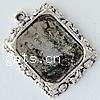 Zinc Alloy Pendant Cabochon Setting, Rectangle, plated Approx 2mm 