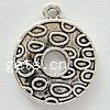 Zinc Alloy Flat Round Pendants, Donut, plated Approx 1mm 