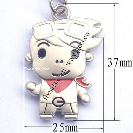 Character Shaped Zinc Alloy Pendants, Boy, plated, enamel, more colors for choice, 37x25x5mm, Sold By PC