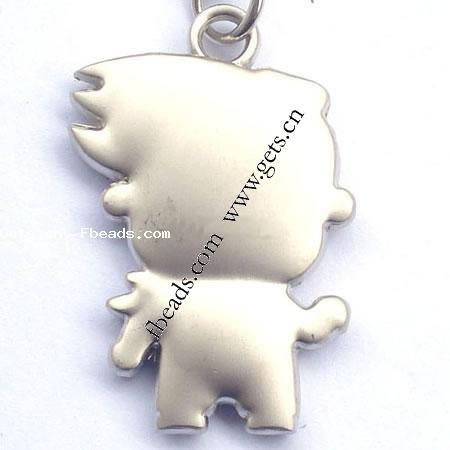 Character Shaped Zinc Alloy Pendants, Boy, plated, enamel, more colors for choice, 37x25x5mm, Sold By PC