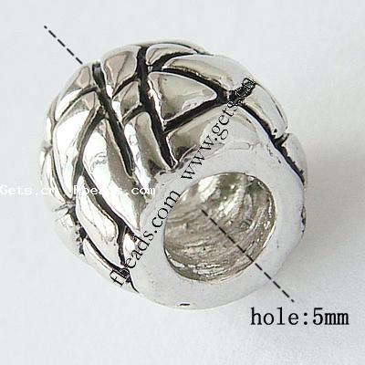Enamel Zinc Alloy European Beads, Drum, plated, without troll & large hole, more colors for choice, 8x10mm, Hole:Approx 5mm, Sold By PC