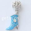 Zinc Alloy European Pendants, Shoes, plated, without troll & enamel & with rhinestone Approx 5mm 