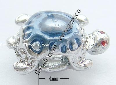 Emaille Zink Legierung Europa Perlen, Zinklegierung, Schildkröter, plattiert, ohne troll & großes Loch, keine, 15x11x8.5mm, Bohrung:ca. 4mm, verkauft von PC