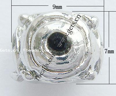 Perles European de stras d'alliage de Zinc , tambour, Placage, sans filetage & avec strass, plus de couleurs à choisir, 9x7x10mm, Trou:Environ 4mm, Vendu par PC