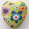 Polymer Clay Jewelry Beads, Heart, with flower pattern Approx 1.5mm 