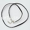 Velveteen Necklace Cord, Velveteen Cord, iron lobster clasp, platinum color plated, Jet, 3mm Approx 17 Inch 