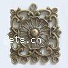 Metal Alloy Chandelier Component, Square, plated, 1/5 loop 32mm 