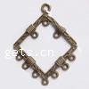 Zinc Alloy Chandelier Components, Rhombus, plated, 2/7 loop cadmium free, 37mm, Approx 