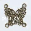 Animal Zinc Alloy Connector, Butterfly, plated, multi loops Approx 