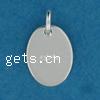 Sterling Silver Tag, 925 Sterling Silver, Oval, plated Approx 3.5mm 