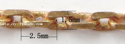 Латунная цепочка с овальными звеньями, Латунь, Другое покрытие, Овальный цепь, Много цветов для выбора, не содержит кадмий, 2.5x1.5x0.5mm, 100м/Strand, продается Strand