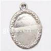 Zinc Alloy Pendant Cabochon Setting, Oval, plated cadmium free Approx 
