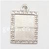 Zinc Alloy Pendant Cabochon Setting, Rectangle, plated cadmium free Approx 