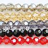 Nachmachung Swarovski 5000 Rund Perlen, Kristall, facettierte, gemischte Farben, 8mm, Bohrung:ca. 1mm, Länge:13 ZollInch, 4500PCs/Menge, verkauft von Menge