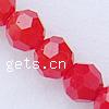 Round Crystal Beads, handmade faceted, bright red, 6mm Approx 1.5mm Inch 