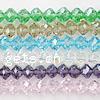 Klasse AA Kristallperlen, Kristall, Doppelkegel, facettierte, mehrere Farben vorhanden, 8mm, Bohrung:ca. 1mm, Länge:22 ZollInch, 72PCs/Strang, verkauft von Strang