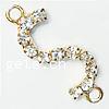 Rhinestone Zinc Alloy Connector, Letter S, plated, with rhinestone cadmium free Approx 2mm 