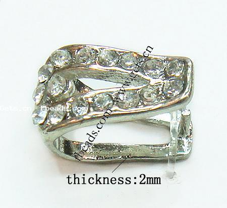 Zinc Alloy Pinch Bail, with Rhinestone, more colors for choice, cadmium free, 13x9x2mm, Hole:Approx 2mm, Sold By PC