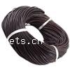 Cowhide Leather Cord, Full Grain Cowhide Leather, coffee color, 4mm 
