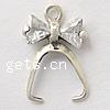 Sterling Silver Pinch Bail, 925 Sterling Silver, plated, with rhinestone Approx 2mm 