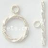 Sterling Silver Toggle Clasp, 925 Sterling Silver, Round, plated, single-strand & twist Approx 3mm 