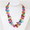 Shell Necklace, Nuggets, multi-colored, 7-21mm Approx 16.5 Inch 