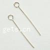 Sterling Silver Eyepins, 925 Sterling Silver, plated Approx 2mm 