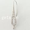 Sterling Silver Hook Earwire, 925 Sterling Silver, plated, with cubic zirconia 