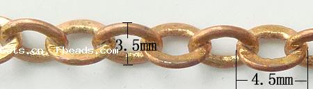 Латунная цепочка с овальными звеньями, Латунь, Другое покрытие, Овальный цепь, Много цветов для выбора, не содержит кадмий, 3.5x4.5x0.5mm, 100м/Strand, продается Strand