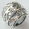 No Troll Thailand Sterling Silver European Beads, Drum, with flower pattern & without troll & stripe Approx 5mm 