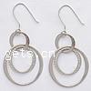 Sterling Silver Drop Earring, 925 Sterling Silver, Donut, plated 