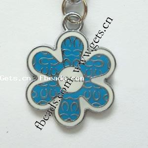 Pendentifs émail, alliage de zinc, fleur, Placage, 6 pétales, plus de couleurs à choisir, 20x26x2mm, Vendu par PC