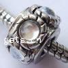 Rhinestone Zinc Alloy European Beads, Tube, plated, with Mideast rhinestone & without troll nickel & cadmium free Approx 4.5mm 