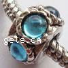Rhinestone Zinc Alloy European Beads, Tube, plated, with Mideast rhinestone & without troll Approx 4.5mm 