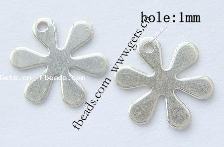 Sterling Silver Tag, 925 Sterling Silver, Flower, plated, more colors for choice, 10x10x0.5mm, Hole:Approx 1mm, Sold By PC