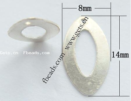 Sterling Silber Tag, 925 Sterling Silber, Pferdeauge, plattiert, keine, 8x14x0.5mm, Bohrung:ca. 1mm, verkauft von PC