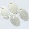 Sterling Silver Tag, 925 Sterling Silver, Oval, plated Approx 1mm 