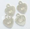 Sterling Silver Tag, 925 Sterling Silver, Heart, plated Approx 1mm 