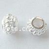 Sterling Silver European Beads, 925 Sterling Silver, Rondelle, plated, without troll Approx 3mm 