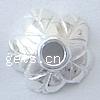 Sterling Silber Perlenkappen, 925 Sterling Silber, Blume, plattiert, keine, 8x8x3mm, Bohrung:ca. 2mm, verkauft von PC