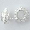 Sterling Silver European Beads, 925 Sterling Silver, Rondelle, plated, without troll Approx 2mm 