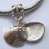 Zinc Alloy European Pendants, Shell, plated, without troll Approx 5mm 