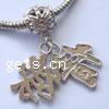 Zinc Alloy European Pendants, plated, without troll Approx 5mm 