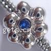 Rhinestone Zinc Alloy European Beads, Flower, plated, with Mideast rhinestone & without troll nickel & cadmium free Approx 4.2mm 