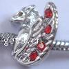 Rhinestone Zinc Alloy European Beads, plated, with Mideast rhinestone & without troll nickel & cadmium free Approx 4.2mm 