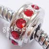 Rhinestone Zinc Alloy European Beads, Rondelle, plated, with Mideast rhinestone & without troll lead & nickel free Approx 4.2mm 