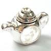 No Troll Thailand Sterling Silver European Beads, Teapot, without troll Approx 4.5mm 