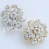 Rhinestone Metal Alloy Connector, Flower, plated, with rhinestone Approx 1.5mm 